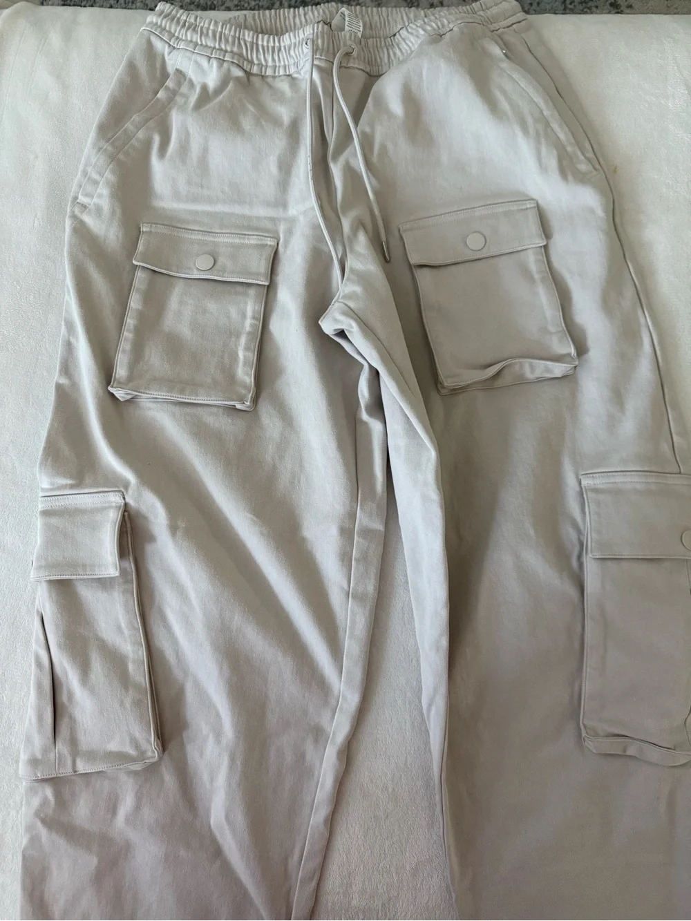 Alo Yoga cargo pants relaxed wide-leg elastic drawstring waistband M D78